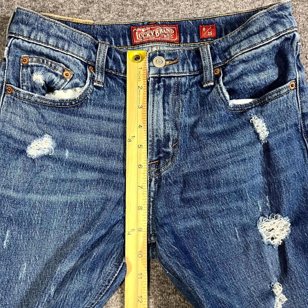 Lucky Brand Jeans Womens 0/25 Sienna Slim Boyfriend Blue Denim Casual Distressed - Picture 9 of 11